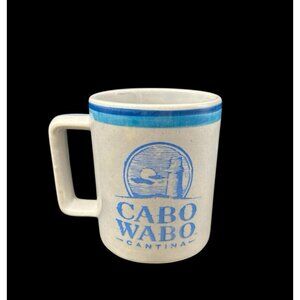 Cabo Wabo Cantina Ceramic Blue White Coffee Mug Cup Collectible 12oz